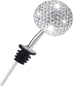 Wine Stopper Olive Oil Spout Liquor Pourers Stainless Steel Classic Pourers Tapered Spout - Liquor Pourers with Bling Dust Caps