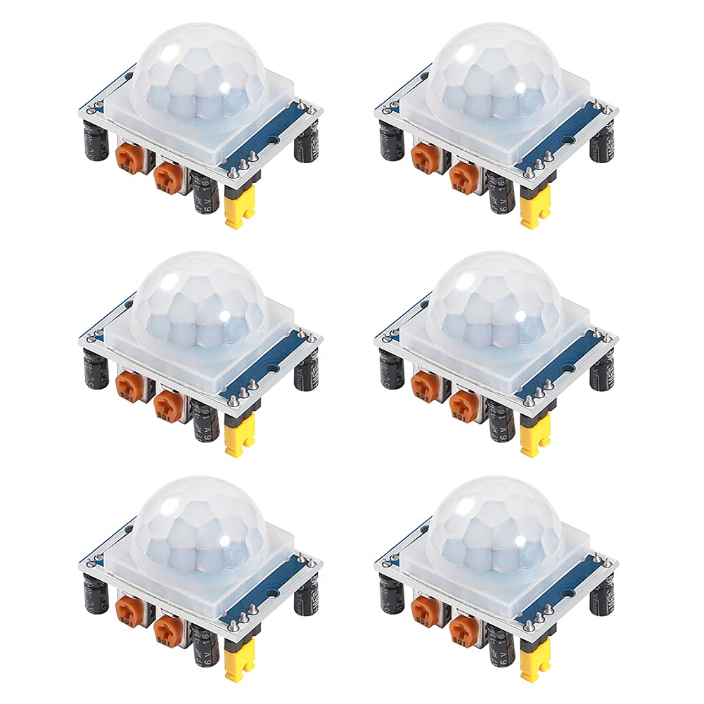 Dealikee 6pcs PIR Infrared Sensor IR Human Body Motion Module for Arduino Raspberry Pi - Blue