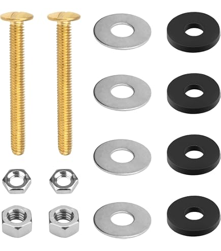 LASCO 04-3671 Toilet Tank To Bowl Solid Brass Bolts – 5/16” X 3” With Rubber & Metal Washers, Wing Nuts & Hex Nuts – DIY Toilet Repair Kit