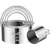 iNeibo Biscuit Cutter Set, Cookie Cutter, Round Shape Circle Scone Cutters, Pastry Dough Baking Cutter, Shapes Pastry Cutter 