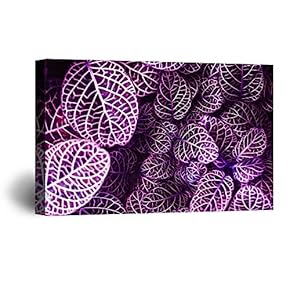 Canvas Wall Art - Watercolor Style Small Purple Textured Leaves - Giclee Print Gallery Wrap Modern Home Art Ready to Hang - 12" x 18"