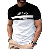 SOLY HUX Men's Color Block Letter Graphic Tees Short Sleeve Crew Neck T Shirt Casual Summer Tops