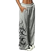 Y2k Wide Leg Baggy Grunge Double Waisted Drawstring Sweatpants Streetwear Women Emo 2000s Star Pants