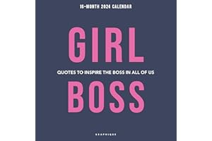 Graphique 2024 Girl Boss Wall Calendar | 12” x 12” | Thick Paper | Home & Office Organizer | Large Monthly Grid | 3 Languages & Marked Holidays | 4 Month Preview Page for 2025