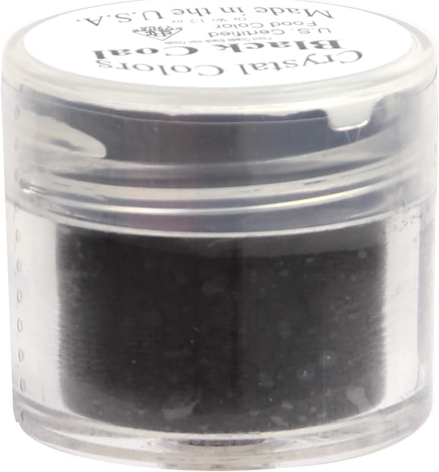 Crystal Color Powder Food Coloring, One Jar of 2.75 Grams - Black Coal