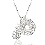 CCINPPY Letter Necklace, 14k Gold Plated Bubble