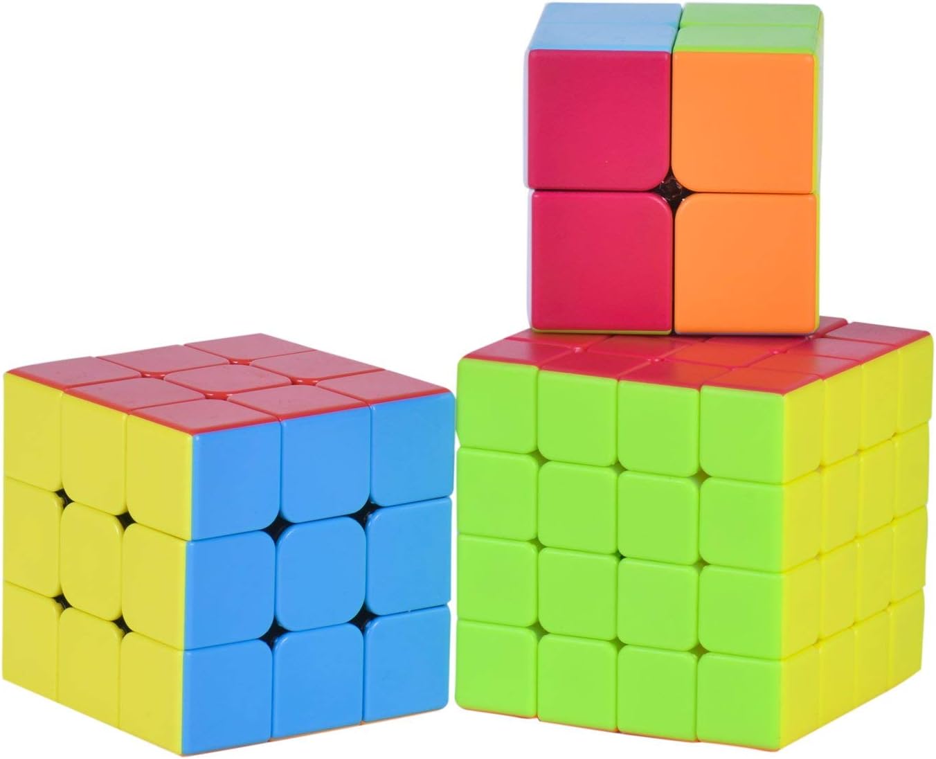 Assemble Cube Combo 2 ( 2X2, 3X3, 4X4), Stickerless Premium Cube Set , Magic Cube Puzzle Toys