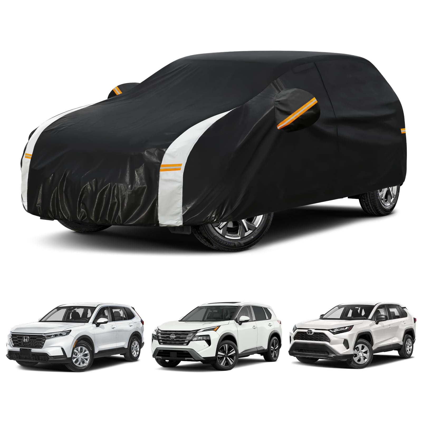 Photo 1 of Kaugung SUV Car Cover Custom Fit for Toyota RAV4, Nissan Rogue, Honda CR-V Waterproof All Weather for Automobiles, Full Exterior Cover Rain Sun UV Protection with Vents and Tape.