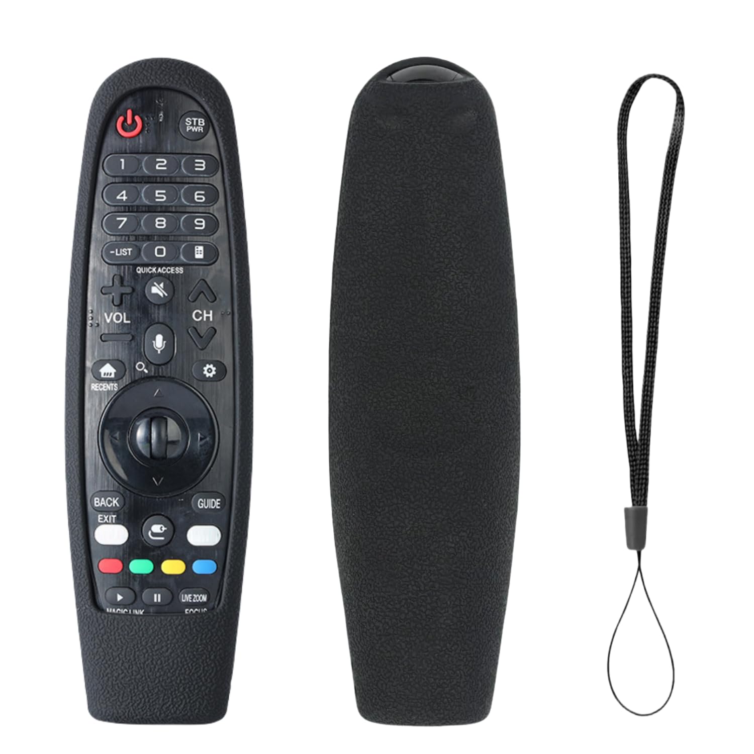 Silicone Protective Case for LG MR20GA MR19BA MR18BA MR650A MR600 Remote Control, Anti-Slip Cover for LG AKB75855501 Magic Remote Skin Protector - Not Glow Black