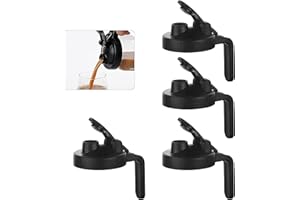 JIAYUYUARPY 4 Pack Mason Jar Pour Spout Lids Regular Mouth with Handle Mason Jar Pitcher Flip Cap Airtight Handle Lid, Leak P