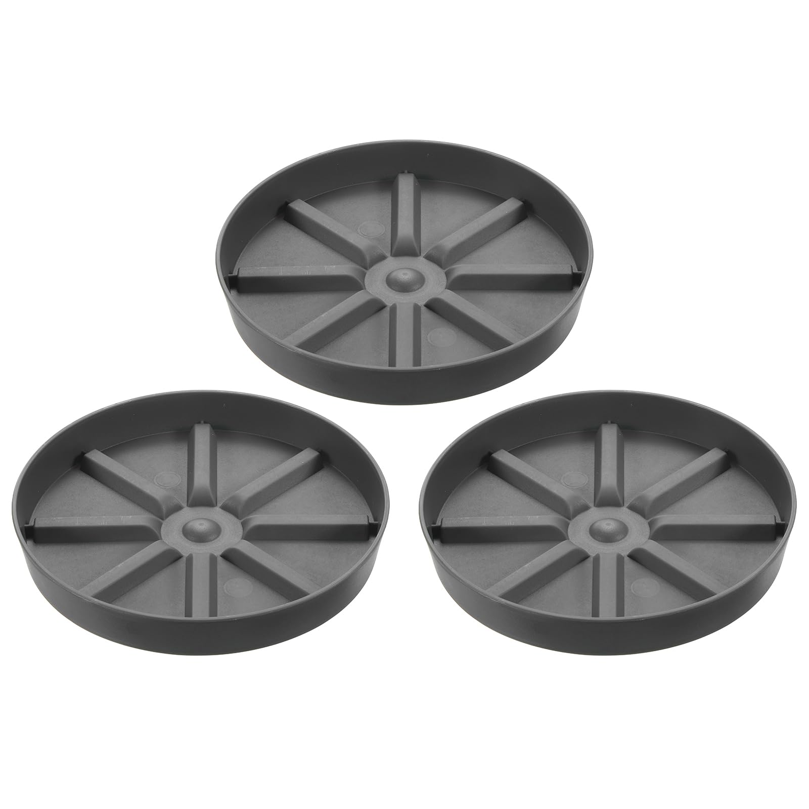 PATIKIL Plant Pot Saucers 7.5 Inch, 3 Pack Plastic Round Plant Pot Thicker Flower Drip Tray for Indoor Outdoor, Gray