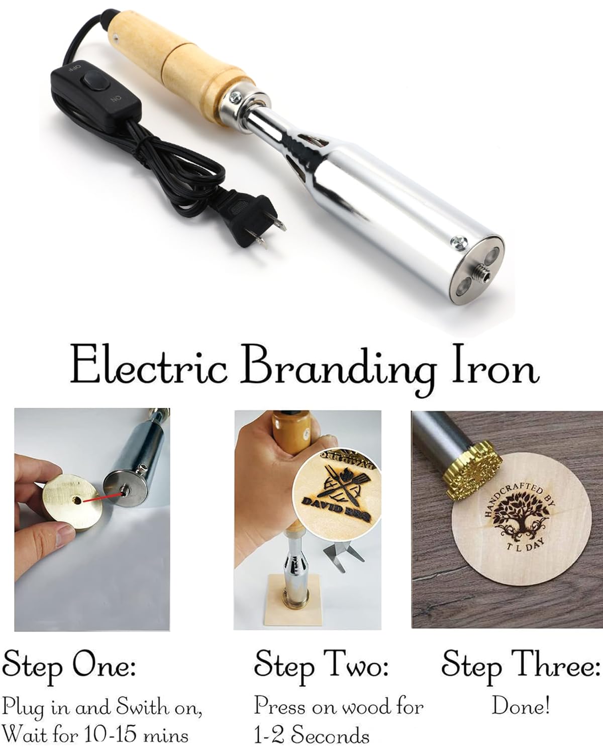 Electric Branding Iron, Personalized Burning Stamp Logo for Wood Leather Plastics Branding Iron (Just Only Electronics 300W Handle 8mm/5mm Screws)