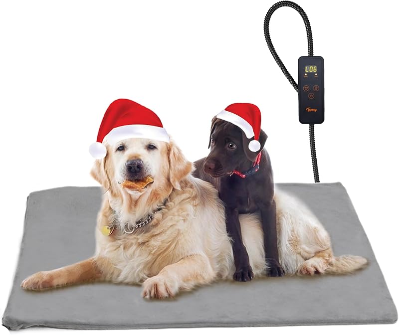 Toozey Dog Heat Pad 120x70cm, 5 Timer 6 Temp, Waterproof Velvet Cover XXL