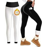 Bluemaple Fleece Lined Leggings for Women High Waisted Tummy Control Thermal Warm Winter for Women Workout Yoga Pants