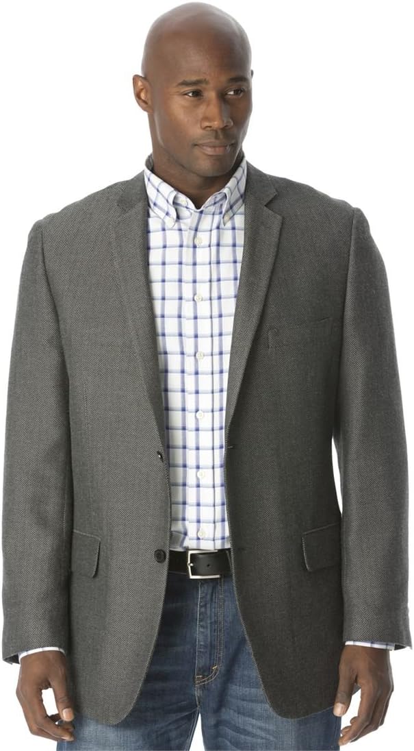 Ks Signature Men's Big & Tall Herringbone Blazer, Herringbone Tall-52