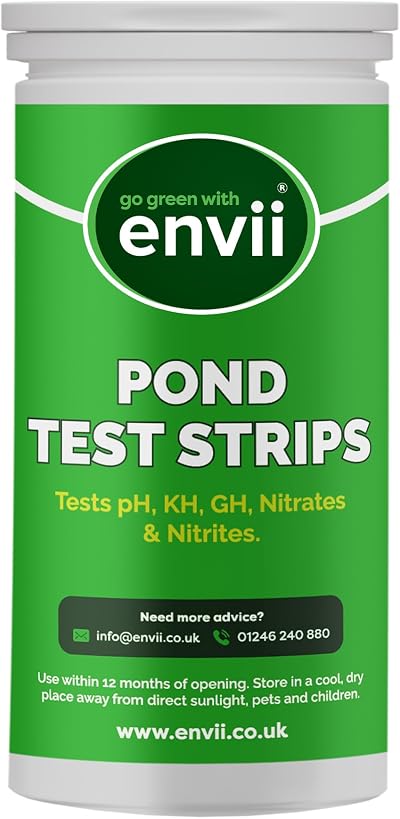 envii Pond Test Strips 5 in 1 25 Strips pH KH GH Nitrates Nitrites