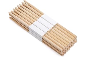 Suwimut 12 Pairs Drumsticks, Hard Maple 2B Wood Tip Drum Sticks, Exercise Drum Sticks for Adults and Beginners, Musical Instr
