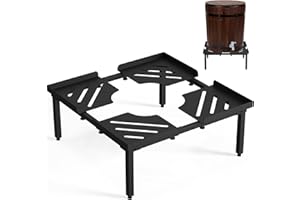 Toriexon 45-55 Gallon Rain Barrel Stand, Length & Width Adjustable Rain Collection Barrel Stand, Heavy-duty Steel Stand for Plastic Outdoor Rain Barrel