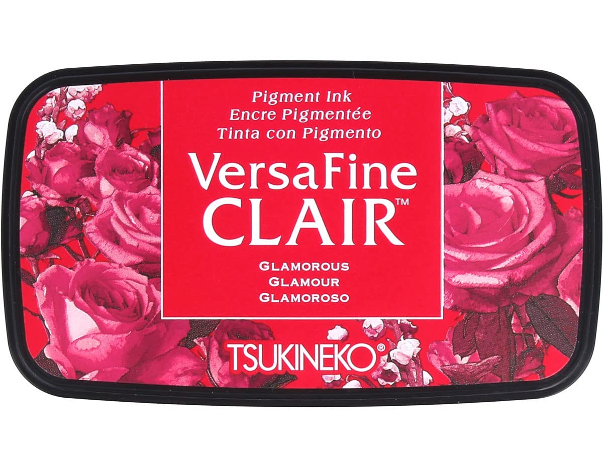 Tsukineko Glamorous Versafine Clair Ink Pad, Synthetic Material, Red, 5.6 x 9.7 x 2.3 cm