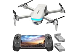 SIMREX Drone with Camera for Adults 4K, Brushless Motor Drones for Kids Beginners,FPV Foldable, Optical Flow & Altitude Hold, WiFi Live Video, Gesture/Voice Controlt,Toys Gifts for Teen Boys (Gray)
