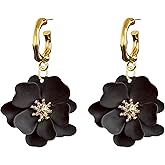 YUNXI Boho Flower Stud Earrings for Women Floral Flower Earrings with Gold Bud Design Minimalist Jewelry