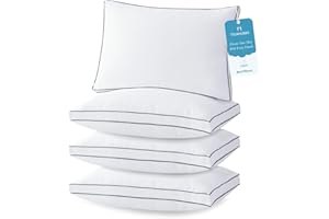 MUXHOMO Bed Pillows Queen Size Set of 4, Hotel Collection Sleeping Pillows 4 Pack for Side and Back Sleepers, Down Alternative Plump Filling, 20 x 30 Inches