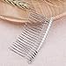 Pixnor 7.8cm 20 Teeth Fancy DIY Metal Wire Hair Clip Comb Bridal Wedding Veil Comb (Silver)