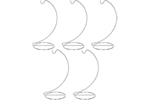 H&D HYALINE & DORA 9 Inch Ornament Display Stand Air Plant Holder Terrariums Hanger Silver Ornament Hangers for Christmas Halloween Home Party Decor(5 Pack)