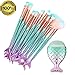 RWM Makeup Brushes 11PCS Make Up Foundation Eyebrow Eyeliner Blush Cosmetic concealer Brushes(Mermaid colorful)