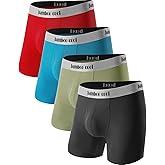BAMBOO COOL Men's Ultra Breathable Underwear,No Riding Up Boxer Briefs with ComfortFlexible Waistband,Multipack