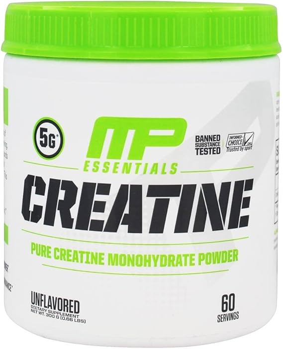 MusclePharm Essentials Micronized Creatine, Ultra-Pure 100% Creatine Monohydrate Powder, Muscle-Building, 60 Servings
