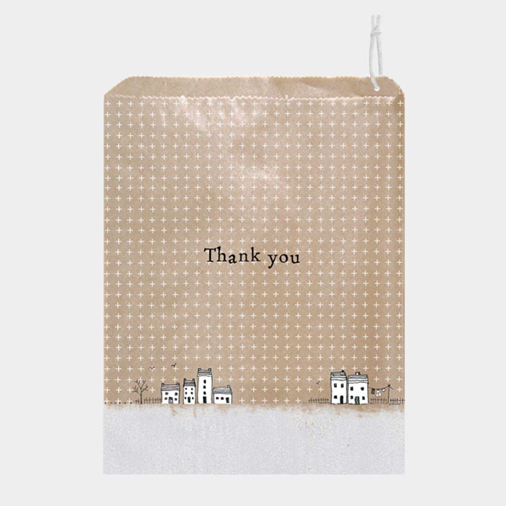 East of India Brown Paper Gift Bags THANK YOU x 50