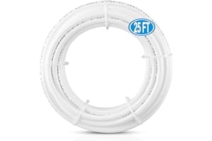 HAOCHEN 25FT 3/8 Inch O.D.RO Water Tubing,NSF Certified Water Line for RO(Reverse Osmosis) Water Purifier Filter System,BPA free Flexible Tubing(white)