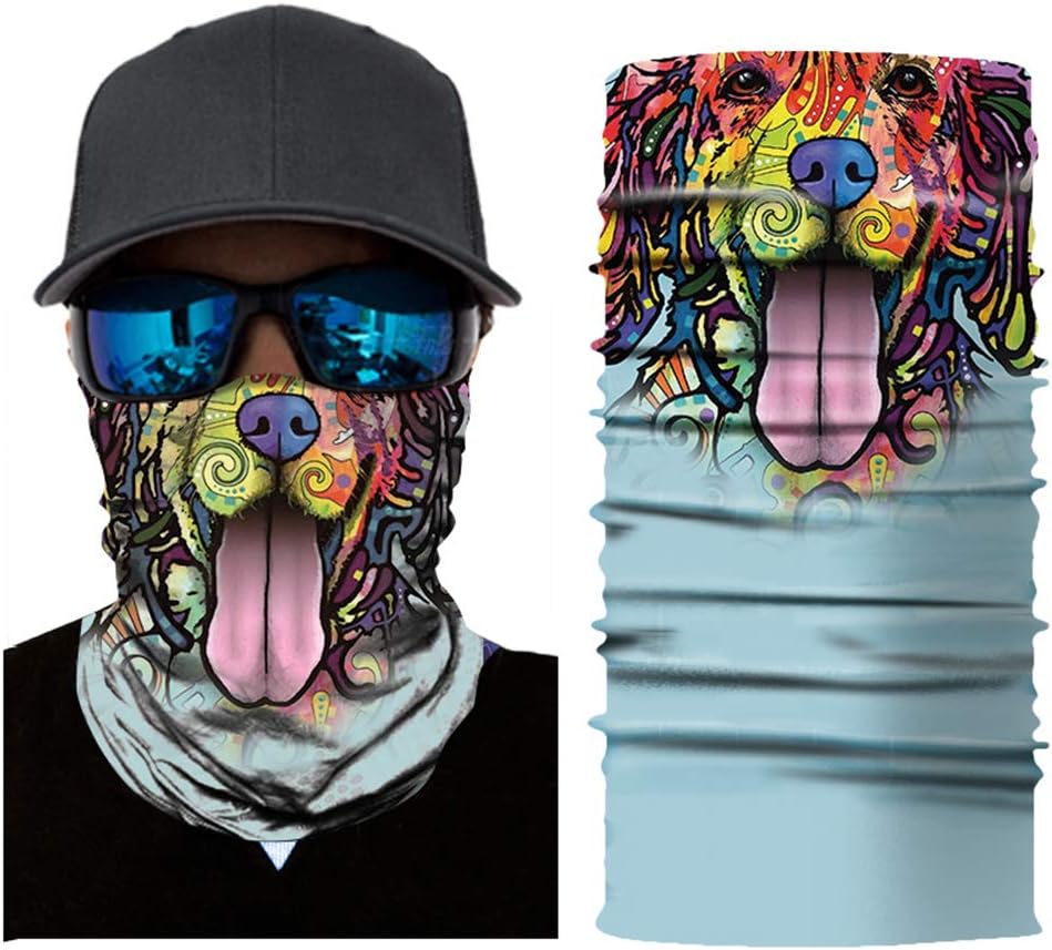 3D Animal Seamless Bandana Rave Face Mask Dust Wind UV Protection Scarf Sports Headwear Neck Gaiter Balaclava for Men,Women