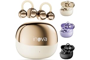 INAVA Fone de Ouvido de Nova Geração,Bluetooth 6.0,50h de Autonomia,À Prova d'Água IPX6,Microfone ENC,Conforto Leve para Esportes,Orelhas Pequenas e Óculos (Branco)