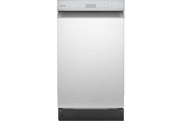 Sharp SDW4523MS 18-Inch Built-In Dishwasher, Stainless Steel, 47 dB, Third Rack, 8 Place Settings, 6 Wash Cycles