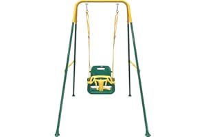 YOZOIA Multifunctional Toddler Swing, Foldable Baby Swing Outdoor & Indoor Use, Easily Installable and Storable （Green）