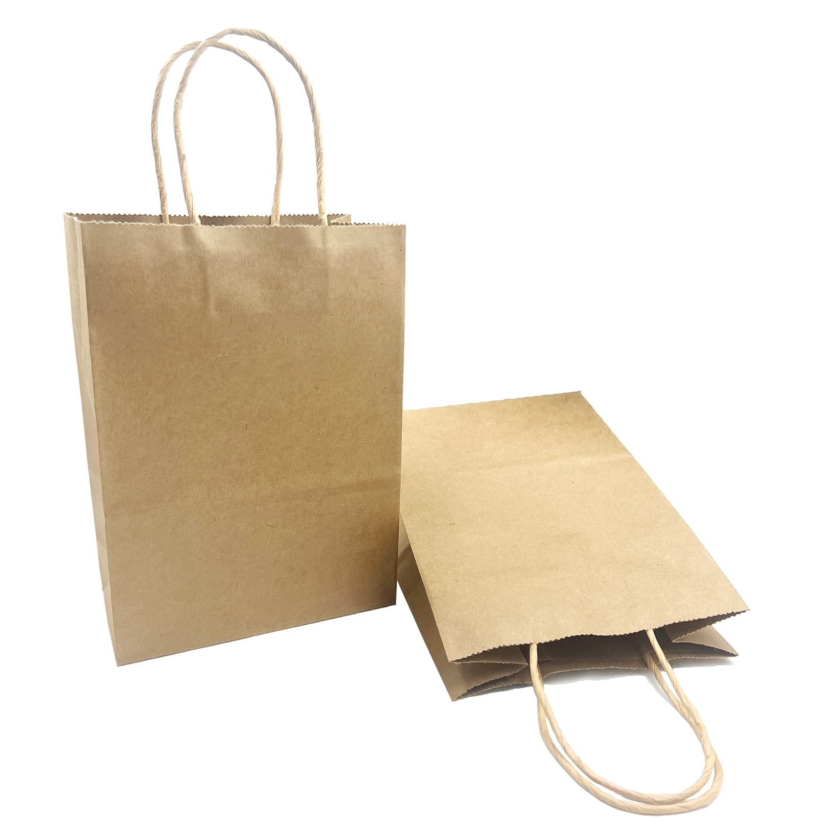 Brown Paper Carrier Bags 20pc with Handles for Shopping Gift Present Wrapping Bags 21 * 11 * 27cm