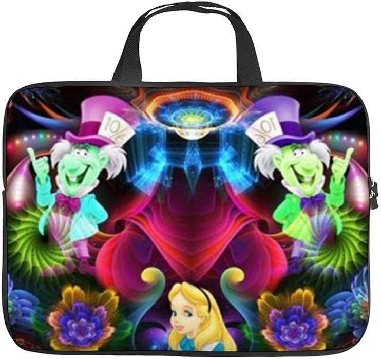 Alice in Wonderland Laptop Bag Protective Case Tote Notebook Computer Pocket Case Carrying Zipper Bag 10-17 Inch