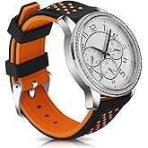 Narako Quick Release Silicone Watch Bands Divers Model Replacement Rubber Watch Strap 20mm 22mm 24mm 26mm Waterproof dot Bicolor Silver Buckle for Men and Women Sport (24mm, Orange)