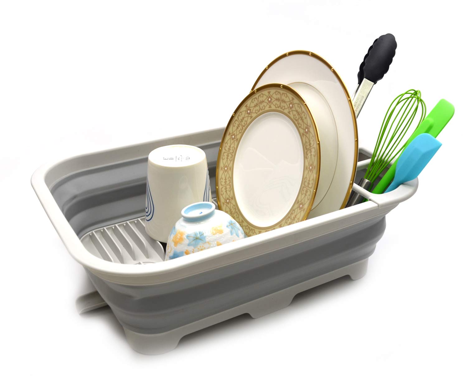 Juego de escurridor plegable Sammart Escurreplatos plegable con