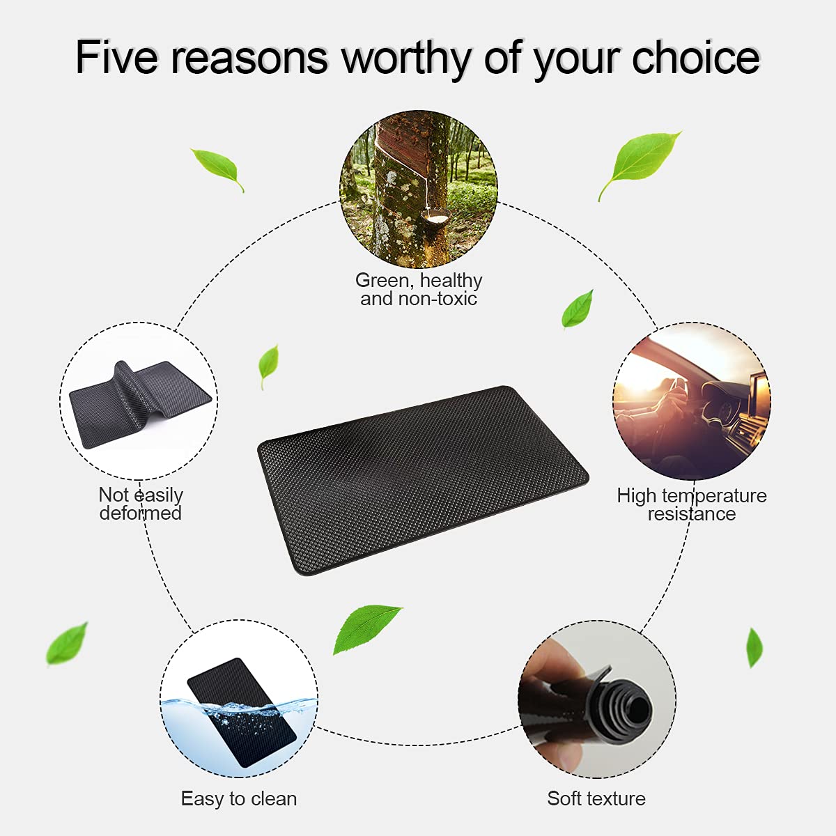 Car Dashboard Anti-Slip Rubber Pad, 10.6