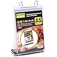 A5 Acrylic Plastic Folder with T-Shaped Stand - Indoor/Outdoor Suction Cup Holder -- For Documents, Photos, Menus & Marketing Racks
