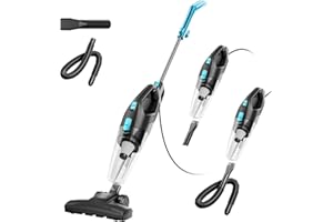 fenhua Corded Stick Vacuum Cleaner - Lightweight, Powerful Suction with 450W Motor, 3-in-1 16.4Ft Cord Vacuum Cleaners for Home, Hard Floor, Carpet, Pet Hair Sky Blue