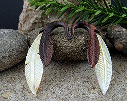 2G High Quality Feather Carvings, Gauge Earring Carved Pair - Plugs & Ear Strecthing Body Jewelry