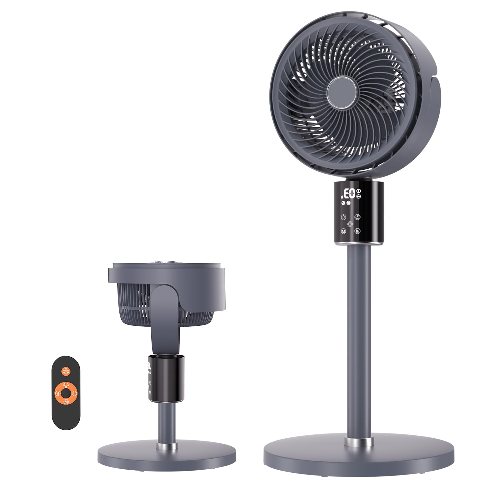 Photo 1 of 100ft CirculAir Oscillating Standing Fan for Bedroom, Quiet Pedestal Floor Fan with 17"-37.8" Adjustable Height, AC Motor, Ultra Quiet 36-50dB, Touch & Remote Control, 3 Speeds, 12H Timer