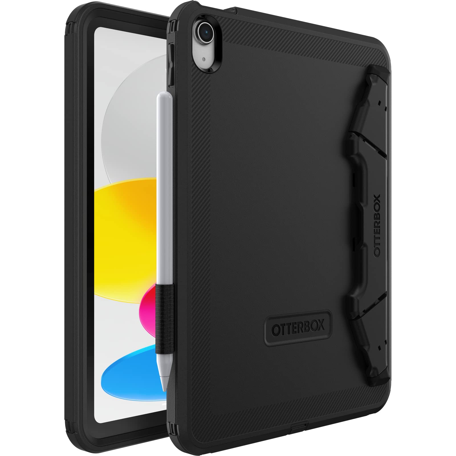 OtterBox Defender Kickstand Case for iPad 10.9-Inch (10th gen 2022), Ultra-Rugged Protective Case with built in Screen Protector, 2x Tested to Military Standard, Black, No Retail Packaging