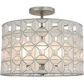 Kalco Lighting 509145OSL Prado 3 Light 17 inch Oxidized Silver Leaf Semi Flush Mount Ceiling Light
