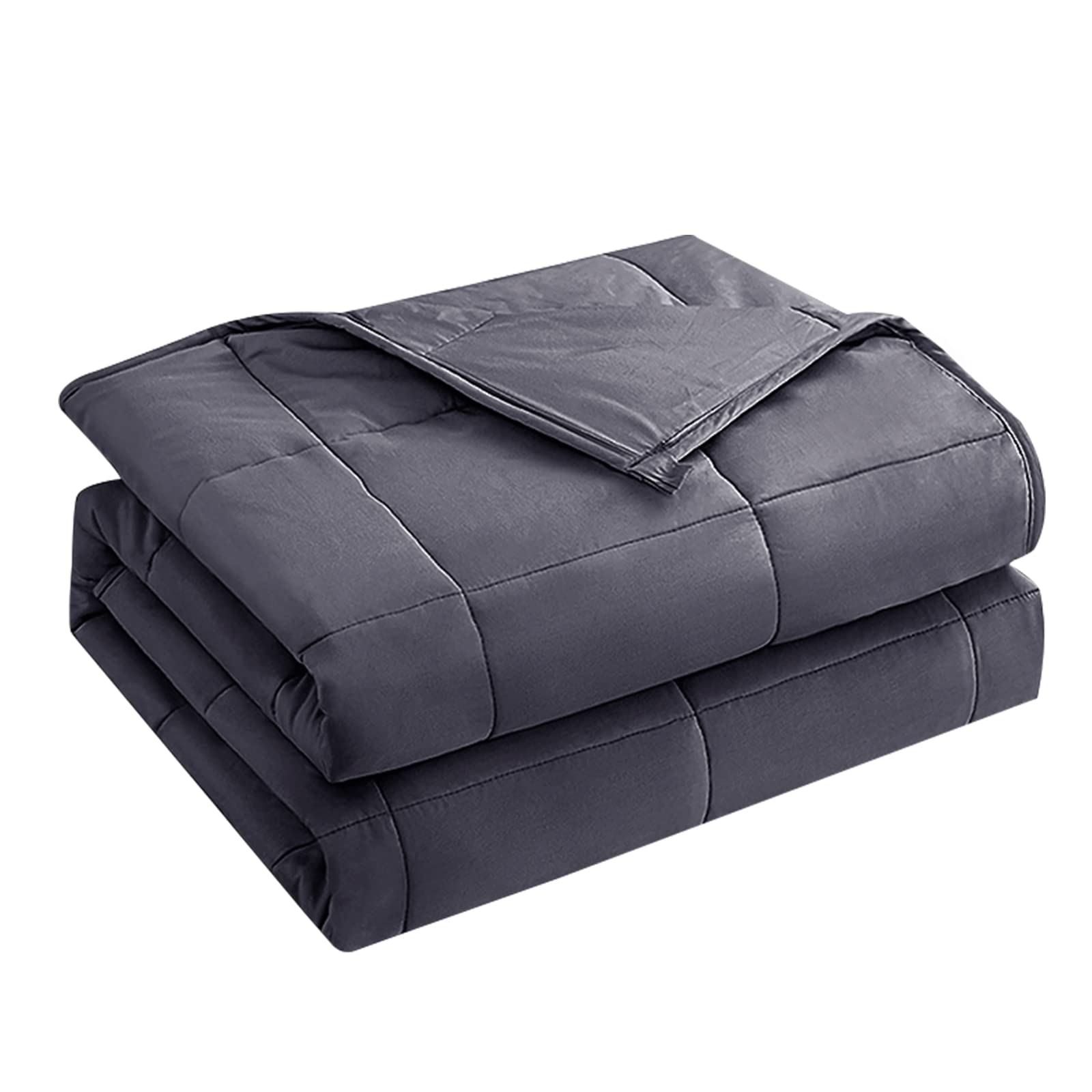 Photo 1 of yescool Weighted Blanket for Adults (15 lbs, 48" x 72", Grey) Cooling Heavy Blanket for Sleeping Perfect for 140-160 lbs, Twin Size Breathable Blanket with Premium Glass Bead, Machine Washable