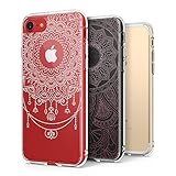 Apple iPhone 7 Case, Ringke Fusion [2 PC DECO + Case Combo Pack] [White Mandala Flower / Pink Bohemian Lace] Pattern Design Insert Quality PET Film Cute Transparent Set Pack For Apple iPhone7